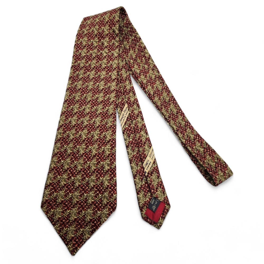 Ermenegildo Zegna Exclusive Design Tie‎ Green Maroon Jacquard Silk Italy Necktie